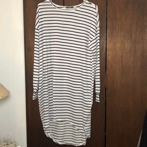 COPY - Slouchy High Low Striped Tee Dress